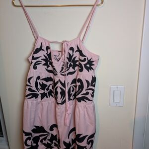 Free People Pink and Black Romper